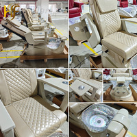 Fauteuil de pédicure spa massant électrique avec massage magnétique et dossier inversé pour salon de manucure