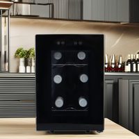 Armoire de réfrigérateur de vin de mini refroidisseur de vin d'économie d'énergie 6 bouteilles cave à vin de réfrigérateur de refroidisseur