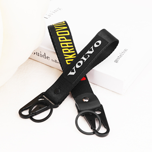 Porte-clés personnalisé en tissu recyclé avec logo brodé, sangle durable, lanière brodée avec patch logo - Product Image 4