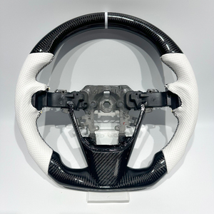 Volante Deportivo de Fibra de Carbono para Automóvil, Compatible con Mazda 3 6 <span class=keywords><strong>CX3</strong></span> CX4 CX5, Volante Deportivo de Cuero Perforado - Product Image 1