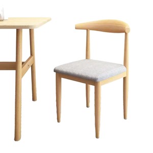 Chaise de salle à manger moderne minimaliste en bois avec siège rembourré pour adultes - Product Image 5