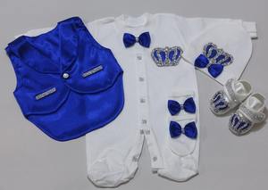 ชุดเสื้อผ้าเด็กแรกเกิด 5 ชิ้น ประดับมงกุฎอัญมณี - Product Image 3