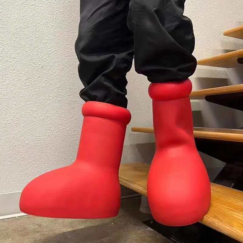 Ins Fashion Shoes Rubber EVA Women Men Kids Big Red Cartoon Boots