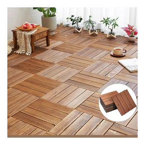 Dalles de terrasse en bois de pin carbonisé à emboîtement, étanches, faciles à installer et décoratives - Product Image 2