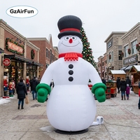 Décoration de Noël gonflable géante personnalisée, Grand modèle publicitaire gonflable de bonhomme de neige pour l'affichage en centre commercial pendant les fêtes