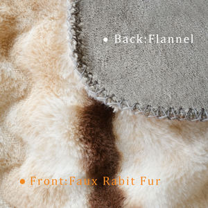 Escritório de Design Personalizado Multi-Uso Lance Grosso Coelho Faux Fur Flanela Dupla face Reversível Sólido Dobrado De Malha Cobertores De Inverno - Product Image 5