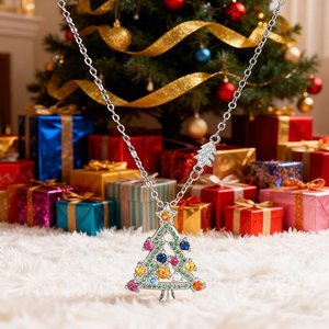 Collana con Ciondolo a Stella per Albero di Natale da Donna, Gioiello Colorato alla Moda per le Feste, Idea Regalo - Product Image 6