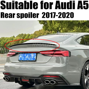 Alerón Trasero para Audi A5 B9 S5 Sline RS5 Sportback 4 Puertas 2017-2020, Estilo Highkick, en Fibra de Carbono Negro Brillante - Product Image 1