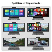 10.26" 4K Dash Cam dengan Kamera Ganda Depan/Belakang Wireless CarPlay & Android Auto 5G WiFi Perekam Video Penglihatan Malam