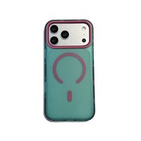 Coque magnétique en PC motif animal pour 18 Pro Max avec bordure coordonnée couleur, finition mate, protection antichute