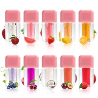 Nouveau Design Mini 10 Couleurs Fruits Parfums Clair Mignon Brillant À Lèvres Lèvres Plumper Haute Brillance Huile À Lèvres