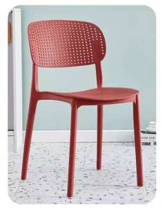 Chaise de salle à manger nordique en plastique, simple et pratique, avec dossier, pour bureau, négociation, restaurant, style INS - Product Image 6