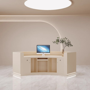 Meja resepsi kecil minimalis Modern untuk bisnis toko perusahaan kantor Salon kecantikan Hotel sekolah rumah sakit Mall dibuat MDF - Product Image 2