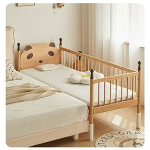 Culla Convertibile in Legno di Faggio, <span class=keywords><strong>Lettino</strong></span> per Bambini Estensibile, Culla Componibile Accanto al Letto, Culla Piatta Piccola per Bambini e Bambine, Culla in Legno Massello - Product Image 1