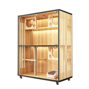 Moderner extra großer doppels chich tiger Katzen-/Hundes chrank mit festem Muster Neues Modell Holzhaus - Product Image 5