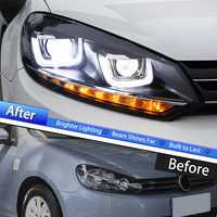 Feux avant de voiture KGKB pour VW Golf 6 MK6 2010-2012, ensemble de phares LED améliorés, projecteur à double lentille, accessoires