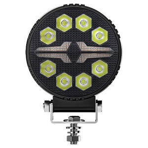 DXZ 2024 nuevo foco redondo Led <span class=keywords><strong>4X4</strong></span> de 4 pulgadas 8LED blanco + ámbar DRL para camión luces Led DE TRABAJO cubierta negra faros cuadrados Led - Product Image 1