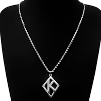Collier pendentif en acier inoxydable Kappa Alpha Psi Fraternity, bijou lettre grecque creuse en diamant, chaîne torsadée pour homme