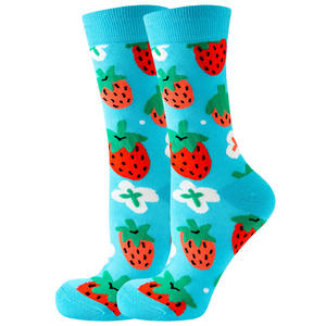 Modèles personnalisables en gros, <span class=keywords><strong>chaussettes</strong></span> tricotées quotidiennes, cadeaux pour les amateurs de fruits tropicaux mélangés et mélangés - Product Image 1