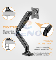 Support de moniteur de bureau moderne support de bureau à ressort à gaz flexible pour ordinateur portable et ordinateur bras de moniteur réglable Mini support de montage pour PC
