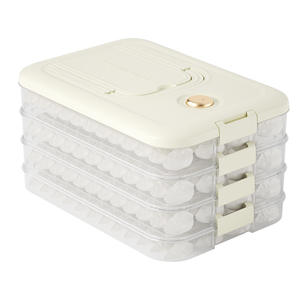 กล่องเก็บเกี๊ยวแช่แข็ง เกรดอาหาร หลายชั้น วางซ้อนกันได้ ถาดแช่แข็งสำหรับเกี๊ยวซ่า ฝาปิดแบบพลิกได้ - Product Image 1