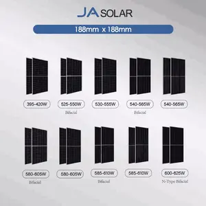 Tùy chỉnh JA năng lượng mặt trời bảng điều khiển 540W 550W 565W MBB bifacial Mono half-Cell đôi kính PV mô-đun 144 tế bào trong nước PV tấm pin mặt trời