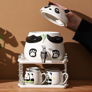 Juego de Tetera de Cerámica Kawaii Panda, Juego de Taza y Jarra para Agua Fría con Grifo - Product Image 4
