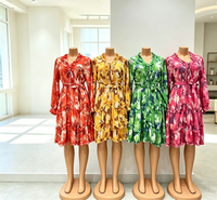 Nouvelle Arrivée 2025 – Robe Ample Plissée Personnalisée Style Hawaïen Polynésien Tribal pour Femme avec Volants Superposés et Manches Courtes Bouffantes