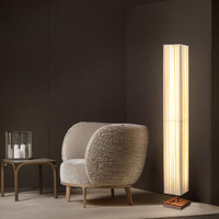 Lampe sur pied en fer au design bois, inspirée du Wabi-Sabi japonais et du style rétro chinois, pour salon, chambre et bureau