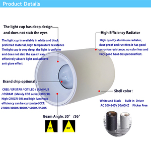 Plafonnier LED cylindrique anti-éblouissement Morden 10W 20W, montage en surface, <span class=keywords><strong>IP65</strong></span>, COB, pour extérieur, pour maison moderne - Product Image 3