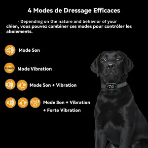 कुत्ते के प्रशिक्षण के लिए स्मार्ट एंटी-बार्क वाइब्रेशन कॉलर नए क्रॉस-बॉर्डर स्वचालित पालतू प्रशिक्षण उपकरण रंग स्क्रीन से बने प्लास्टिक के साथ - Product Image 3