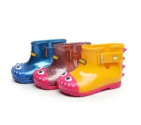 Anak-anak Baru Warna Solid Hiu Dinosaurus Sepatu Bot Hujan Anti Selip Sepatu Karet Lucu Anak Perempuan Laki-laki Anak Sepatu Anak-anak perahu