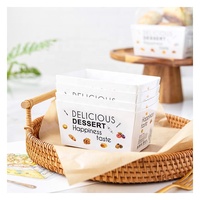 Boîte à déjeuner en papier blanc et brun personnalisée avec logo imprimé en gros, boîte à dessert, boîte à sandwich avec couvercle en PVC