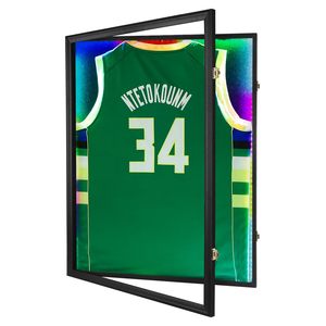 LED Jersey Display <strong>Frame</strong> Black Lockable with Remote Control UV Acrylic for Basketball Football Sports Memorabilia - Product Image 2