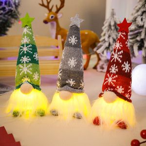 Decoraciones Navideñas, Muñeco sin Rostro con Gorro Tejido, Anciano del Bosque con Patas Largas, Decoración para Escenas Navideñas - Product Image 2