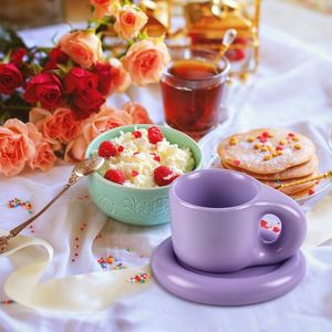 Juego de Taza y Platillo de Cerámica para Café Capuchino, Diseño de Estilo Europeo - Product Image 5