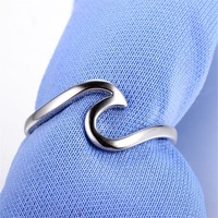 Bague Vague de Surf en Argent Sterling 925 Ocean Jewelry – Vente en Gros, Bijoux Hawaïens Personnalisés, Bague Vague en Argent 925