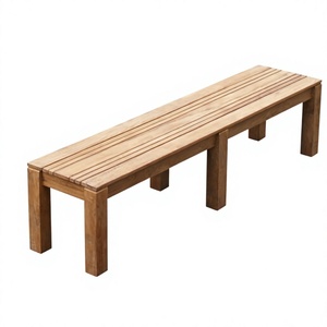 Bancos de Madera Maciza Resistentes sin Respaldo de 2 m, Banco Moderno para Parque y Patio al Aire Libre - Product Image 1