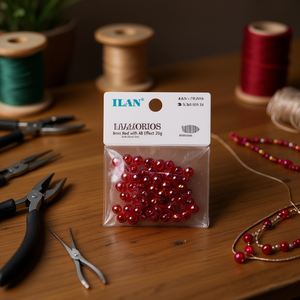 Ilan Abalorios 8Mm Rosso con Effetto AB 20G per Creazione di Gioielli - Product Image 3