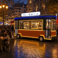 Remorque de camion-restaurant multifonctionnelle avec armoires de rangement et comptoir de présentation pour les entreprises de restauration