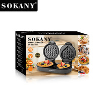 Gaufrier double plaque SK850 - Grille-pain multifonctionnel rond et en forme de cœur pour mini-sandwichs et pains