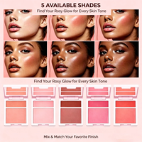 Fard à joues crème multi-usage avec miroir intégré, logo personnalisé, contour des joues, teinte pour les lèvres, maquillage 3 en 1