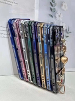 Étui de téléphone portable à motif coloré portable avec chaîne pour Tecno, coque de protection pour iPhone, sacs arrière pour téléphone portable