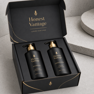 Caja de Envío Corrugada Reciclable de Lujo Honest Vantage 2026 con Logotipo Personalizado para Kit de Champú y Acondicionador, Limpiador y Suero para Ojos - Product Image 3
