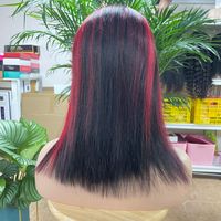 Vente en Gros Perruque Cheveux Naturels Vierge Brésilien Court Noir 8-14 Pouces Bob Lisse pour Femmes avec Lace Frontal Grande Taille