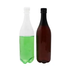 環境にやさしい生分解性飲料ボトル包装ロングネッククリアアンバー空800mlPCRプラスチックボトル