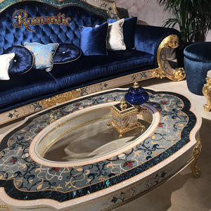 طقم أريكة فاخر بتصميم فرنسي مربع الزوايا مع حشوة إسفنجية وإطار من الخشب الصلب لغرفة المعيشة في المنزل أو الفيلا - Product Image 5