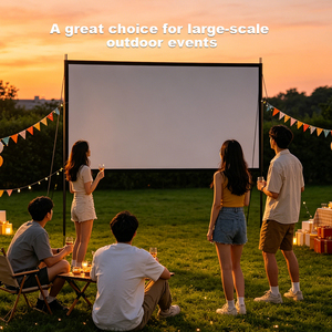 Topleo 120 Inch Wind Resistant Inflatable Portable Outdoor One Person Quick Setup Fabric Floor Rising Projector <b>Screen</b> MN07 Floo - Product Image 2