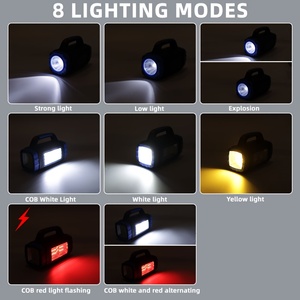 Linterna LED Solar Multifuncional con Foco de 3W, Luz de Emergencia COB y 90 SMD, Multimodo, USB - Product Image 3