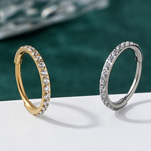 Toposh F136 titane <span class=keywords><strong>anneau</strong></span> de Segment articulé avec face avant pavé Zircons cerceau nez <span class=keywords><strong>anneau</strong></span> hélice oreille nez Septum Piercing bijoux - Product Image 6